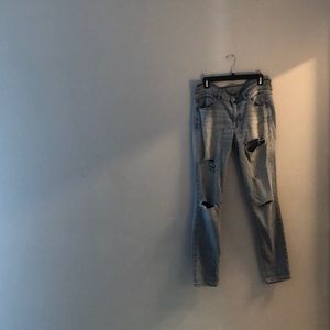 Ripped Light Blue Super Stretch AE jeans